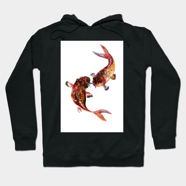 KOI Fish Feng Shui Art, Two Koi Hoodie by surenart